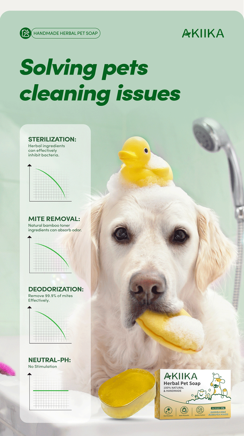 AKIIKA Handmade Herbal Pet Soap 100% Natural 200g