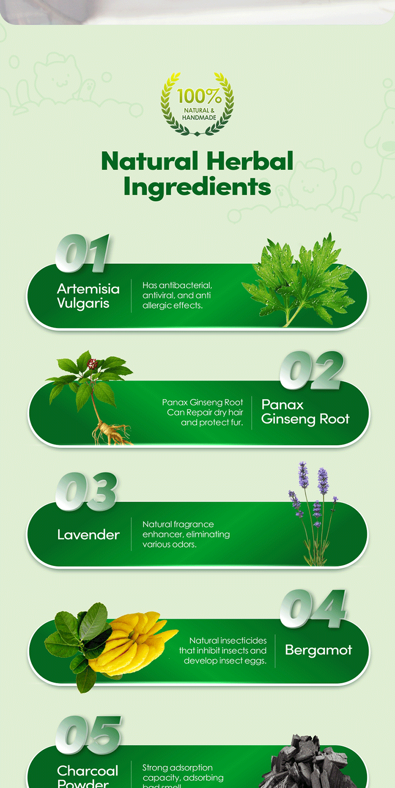 AKIIKA Handmade Herbal Pet Soap 100% Natural 200g