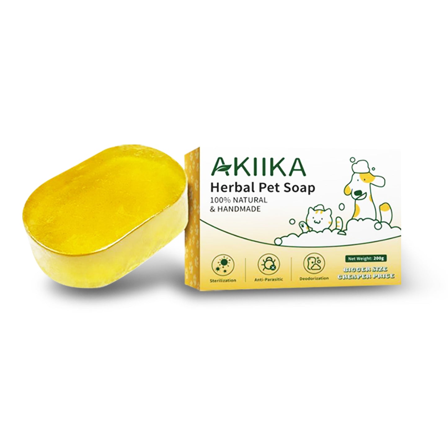 AKIIKA Handmade Herbal Pet Soap 100% Natural 200g