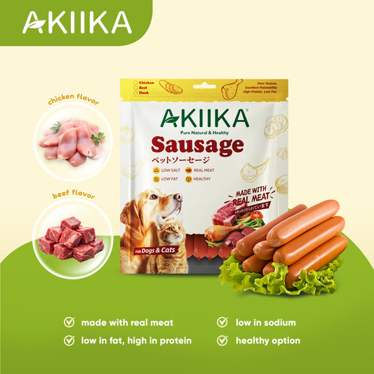 AKIIKA Sausage for Cats and Dogs Low in Sodium High in Protein